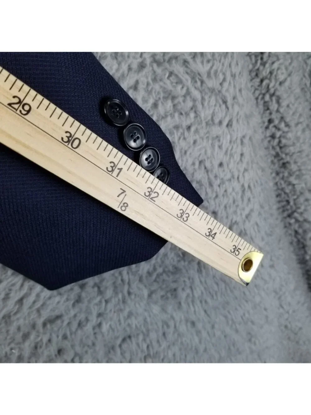 Hugo Boss Jacket Mens 40L Blue Virgin Wool Long Sleeve 2 Button Blazer *Read*